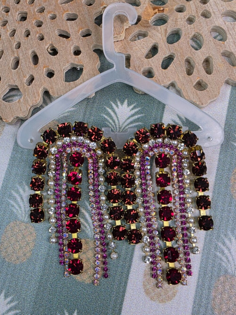 Feed Me Gems Elegant Cascading Crystal Statement Earrings